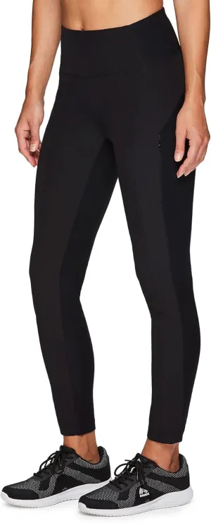 Avalanche Women's Combo Stretch Woven Front Knit Slim Fit Pant with Pockets