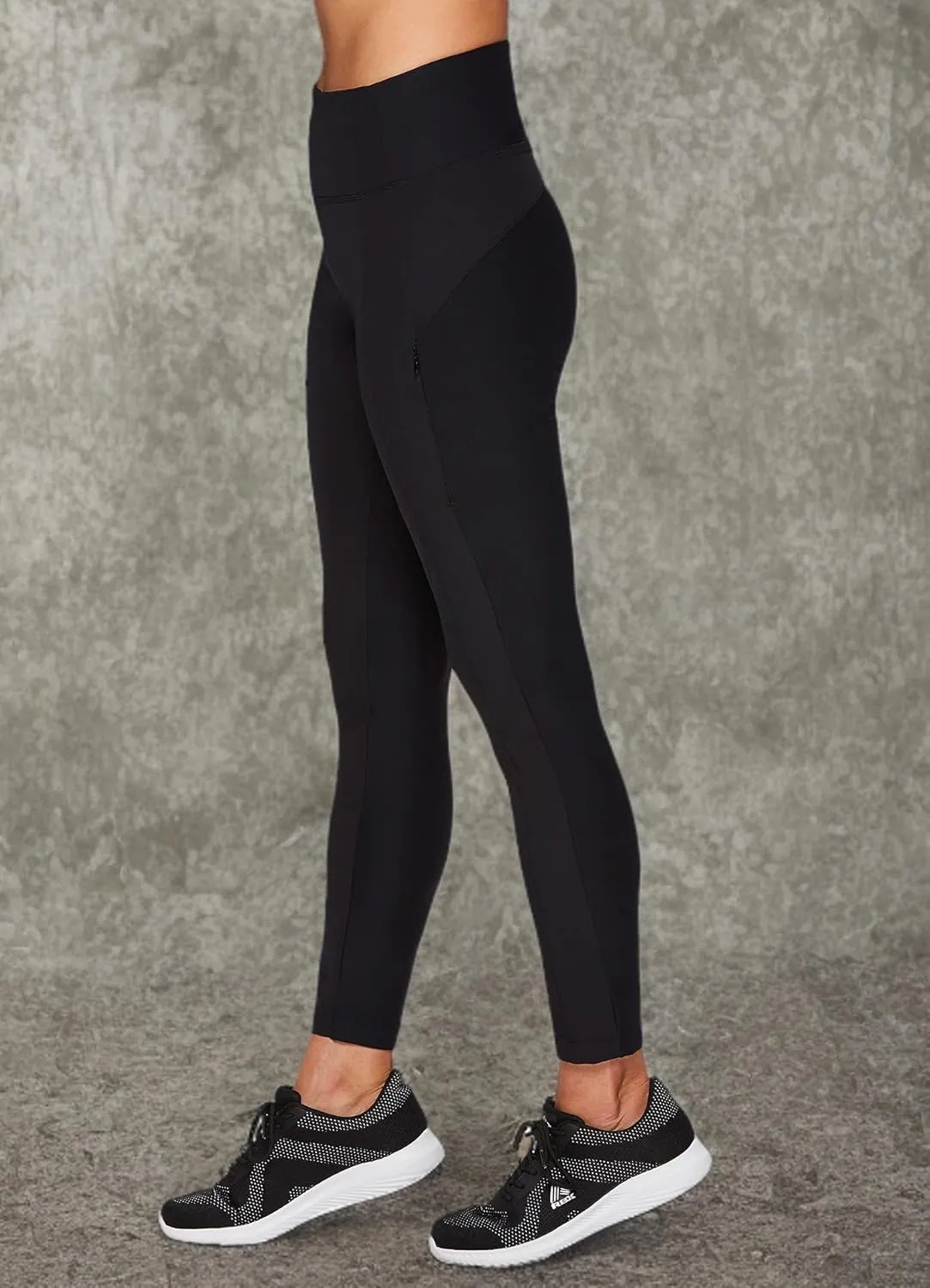 Avalanche Women's Combo Stretch Woven Front Knit Slim Fit Pant with Pockets