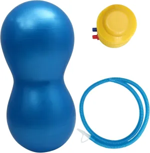 balacoo Fitness Ball for Yoga Massage Thick PVC Peanut Ball 45x90cm Inflator Included Portable Comfortable