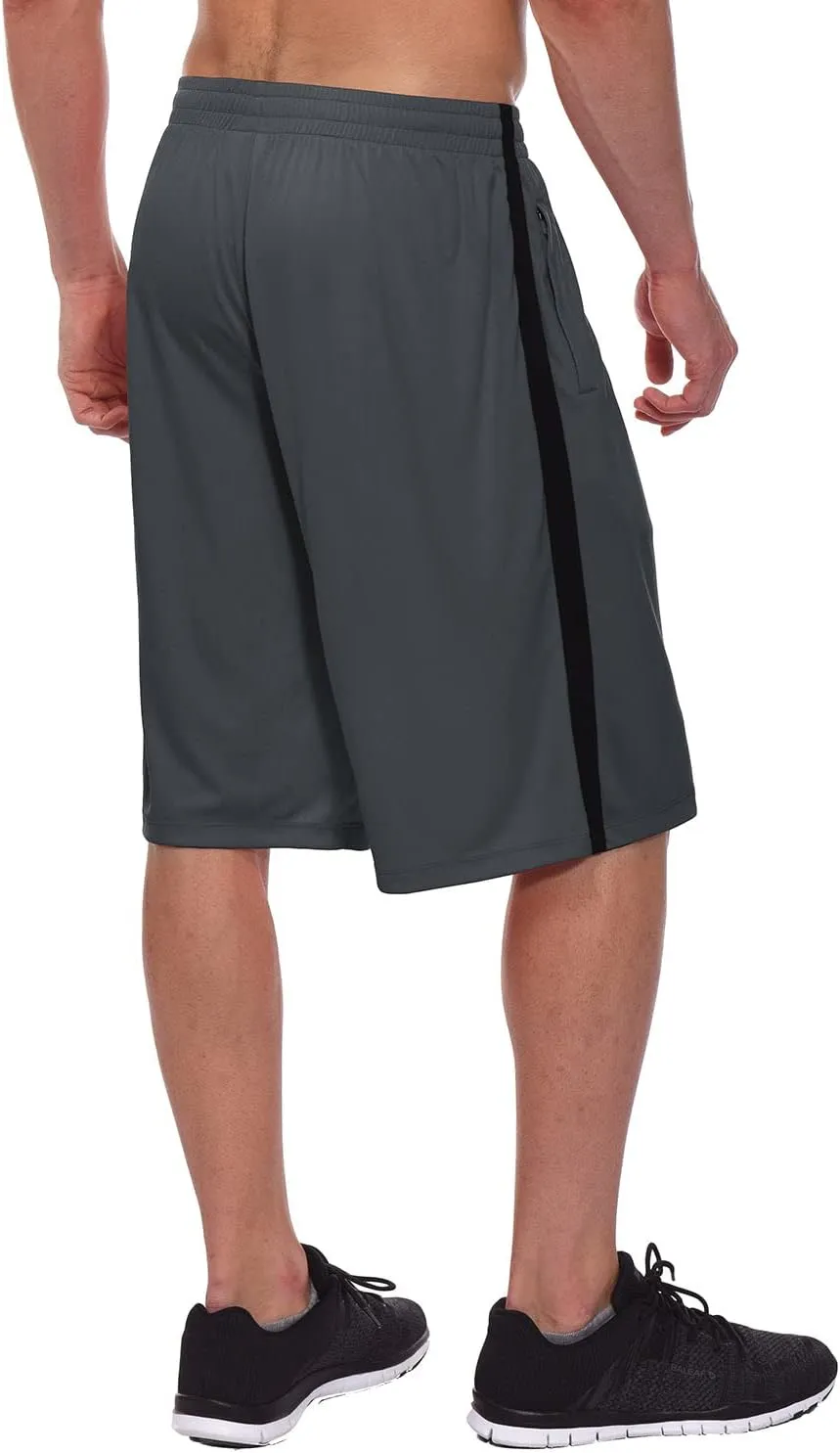 baleaf Men's Basketball Shorts Long with Zipper Pockets Quick Dry Workout Training Drawstrings 11"