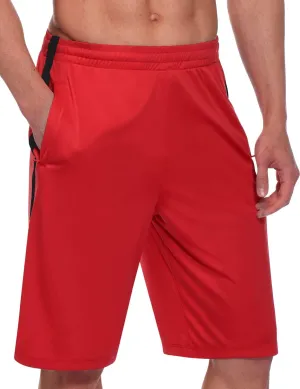 baleaf Men's Basketball Shorts Long with Zipper Pockets Quick Dry Workout Training Drawstrings 11"
