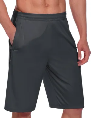baleaf Men's Basketball Shorts Long with Zipper Pockets Quick Dry Workout Training Drawstrings 11"