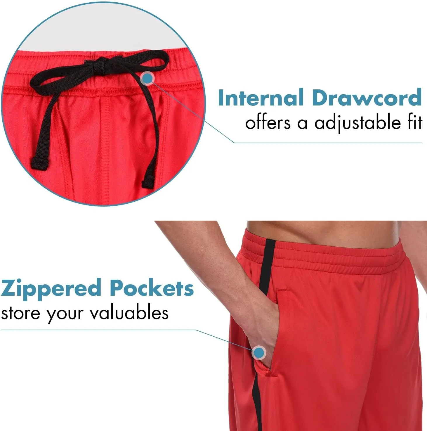 baleaf Men's Basketball Shorts Long with Zipper Pockets Quick Dry Workout Training Drawstrings 11"