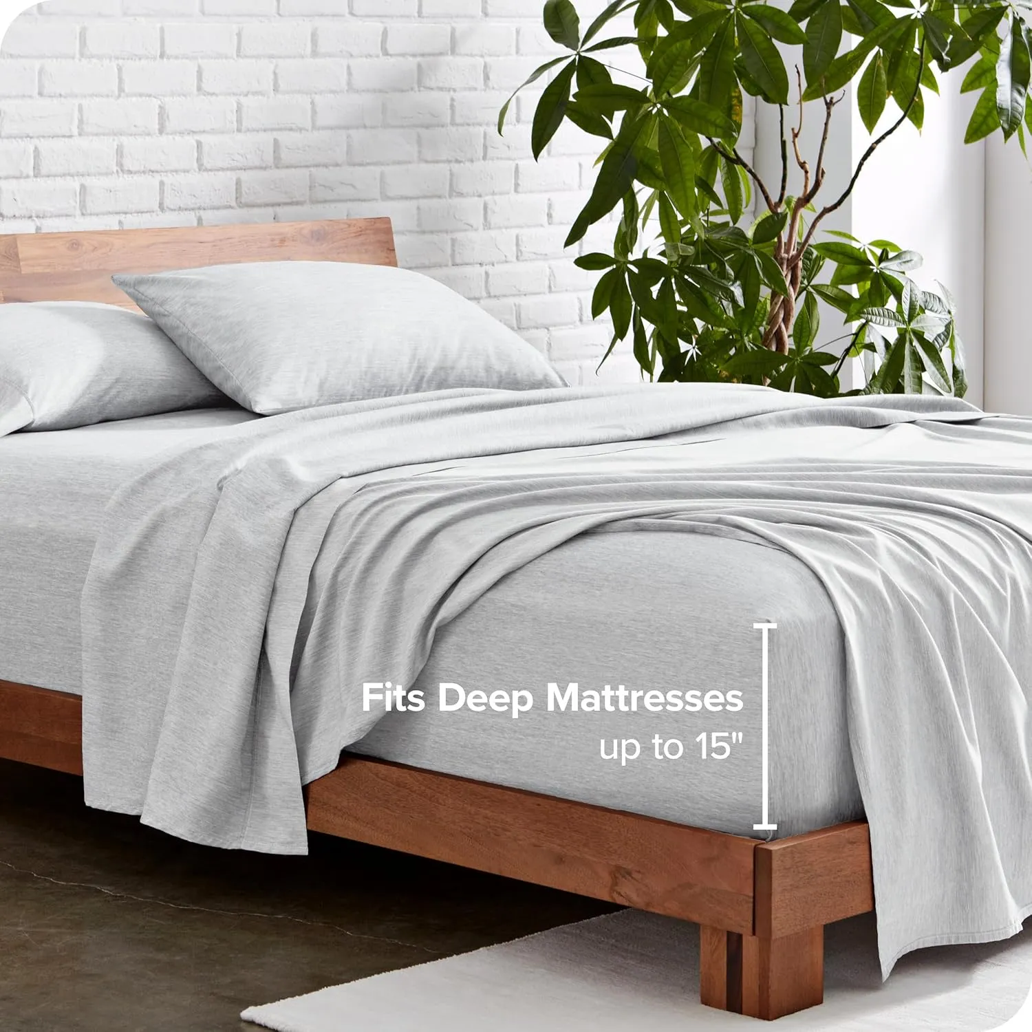 Bare Home Queen Sheet Set - Luxury 1800 Ultra-Soft Microfiber Bed Sheets - Double Brushed - Deep Pockets - Easy Fit - 4 Piece Set - Bedding & Pillowcases (Queen, Heathered Pewter)