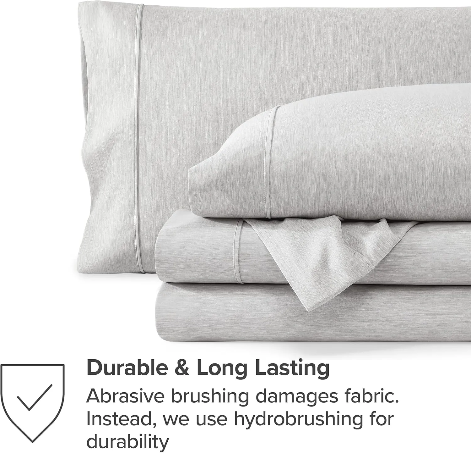 Bare Home Queen Sheet Set - Luxury 1800 Ultra-Soft Microfiber Bed Sheets - Double Brushed - Deep Pockets - Easy Fit - 4 Piece Set - Bedding & Pillowcases (Queen, Heathered Pewter)