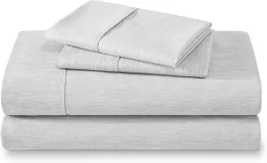 Bare Home Queen Sheet Set - Luxury 1800 Ultra-Soft Microfiber Bed Sheets - Double Brushed - Deep Pockets - Easy Fit - 4 Piece Set - Bedding & Pillowcases (Queen, Heathered Pewter)