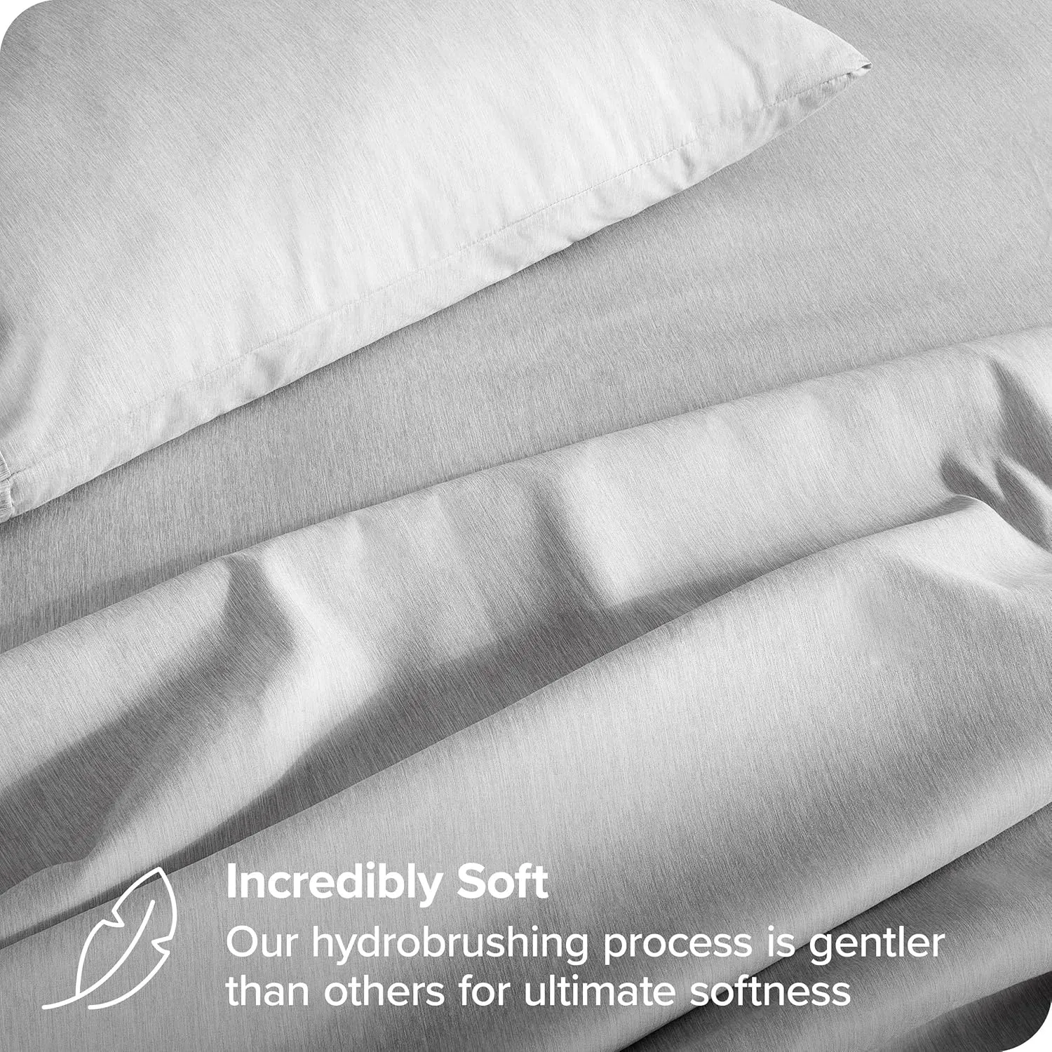 Bare Home Queen Sheet Set - Luxury 1800 Ultra-Soft Microfiber Bed Sheets - Double Brushed - Deep Pockets - Easy Fit - 4 Piece Set - Bedding & Pillowcases (Queen, Heathered Pewter)