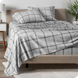 Bare Home Queen Sheet Set - Luxury 1800 Ultra-Soft Microfiber Queen Bed Sheets - Double Brushed - Deep Pockets - Easy Fit - 4 Piece Set - Bedding Sheets & Pillowcases (Queen, Tartan Plaid)