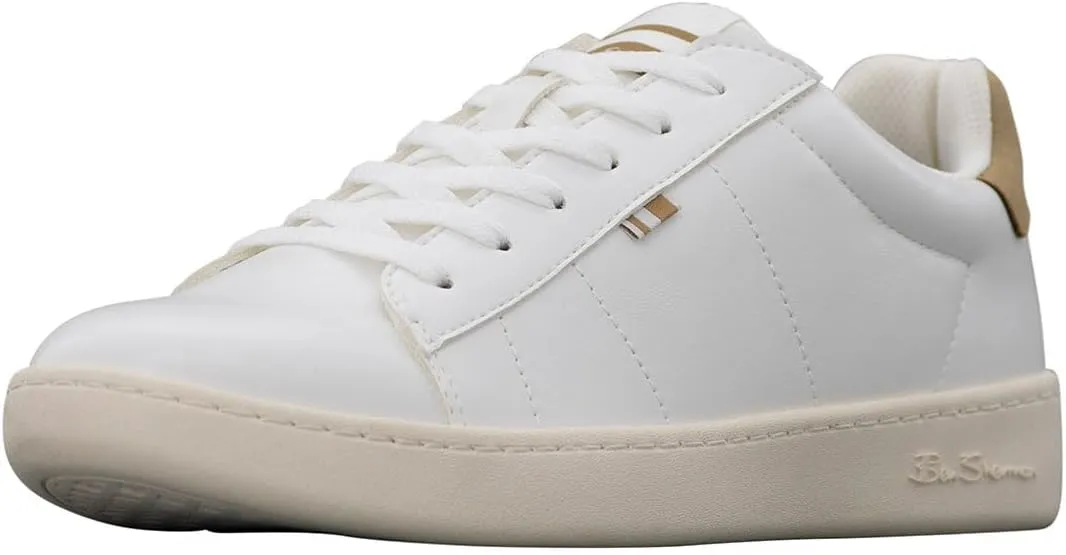 Ben Sherman Mens Hampton Lace Up Sneakers Shoes Casual - White