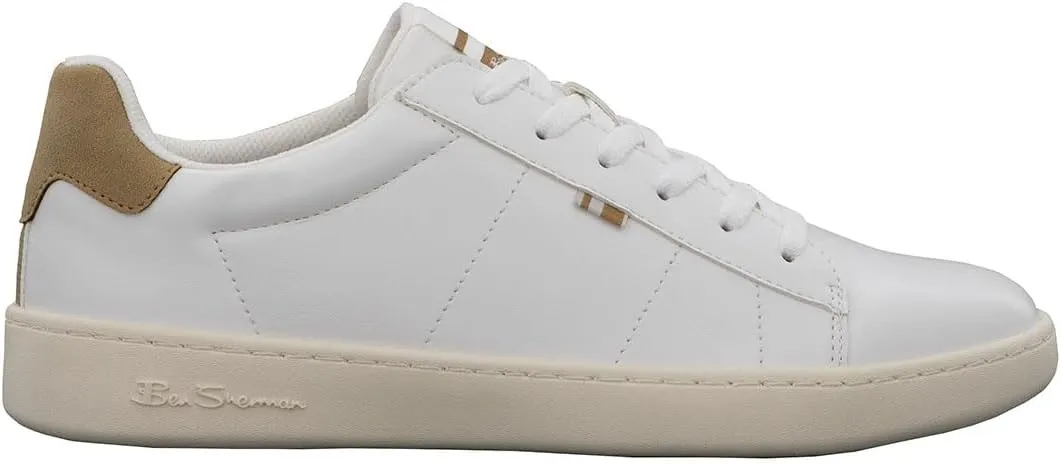 Ben Sherman Mens Hampton Lace Up Sneakers Shoes Casual - White