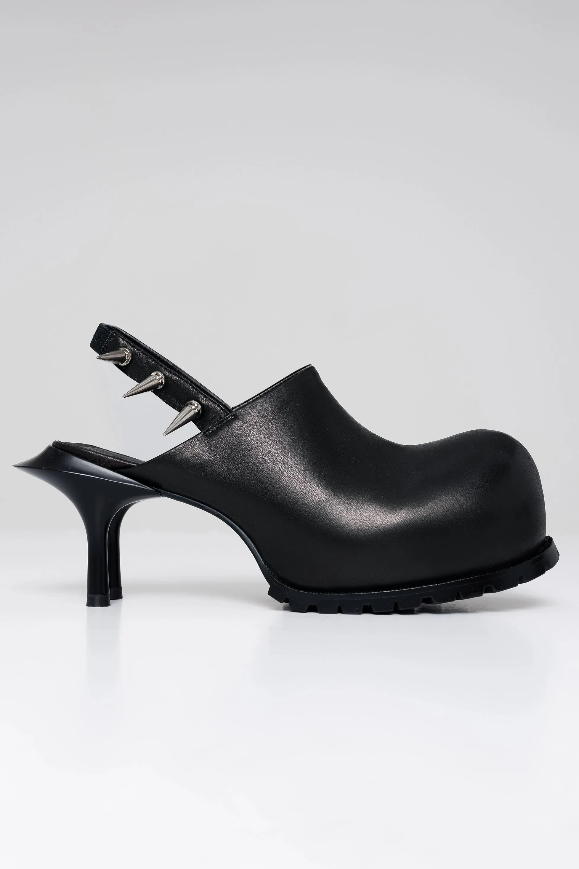 BLACK DOUBLE HEEL MULE