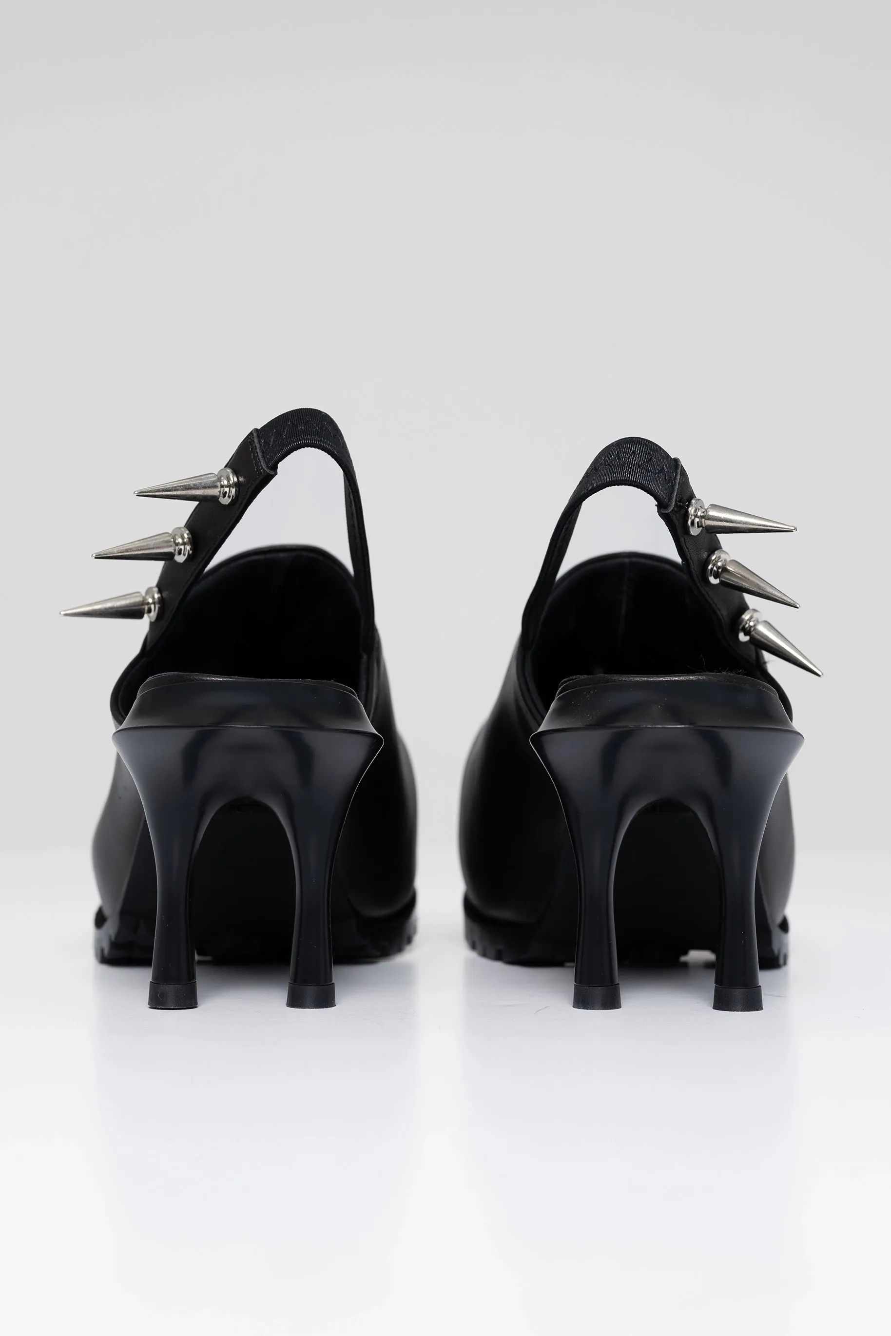 BLACK DOUBLE HEEL MULE