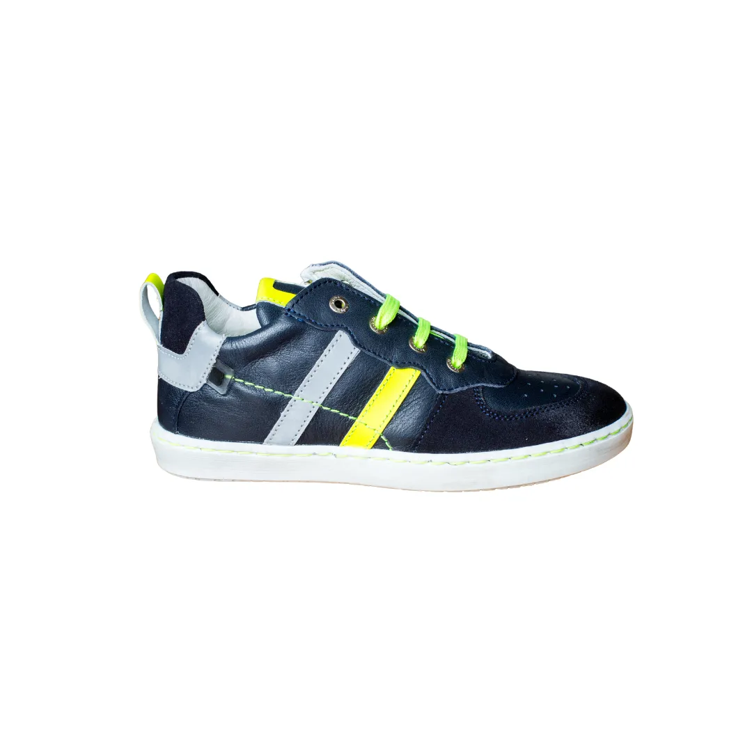 Bo-Bell Shoes | Landor Lace Up | Dark Navy & Yellow
