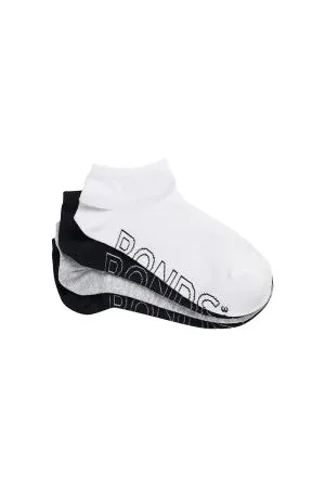 Bonds Lightweight Ankle Socks 4 Pair Pack 6-10 Black/White