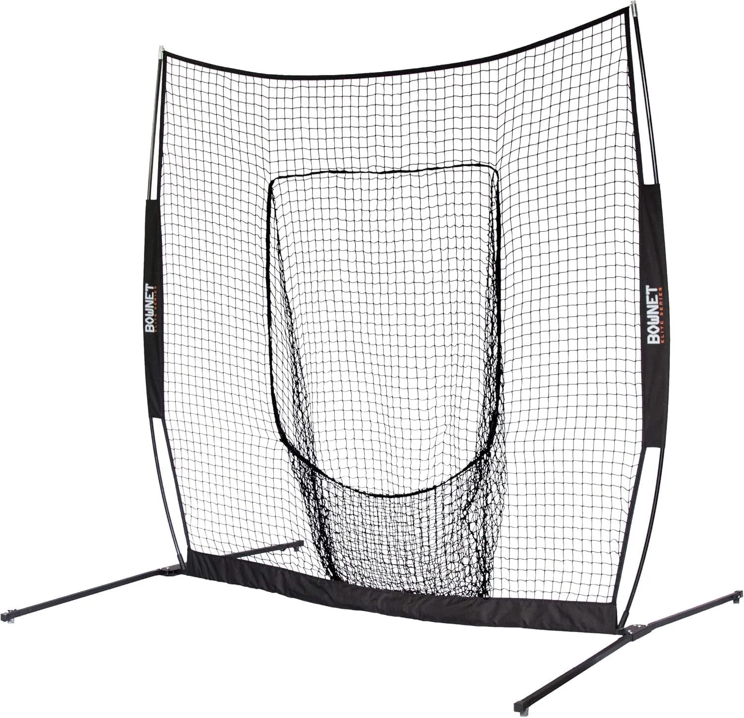 Bownet Big Mouth Elite Baseball & Softball Hitting Net – Heavy-Duty Portable 8' x 8' Batting Practice Net with Energy Absorption System – Includes Carry Bag for Indoor & Outdoor Use