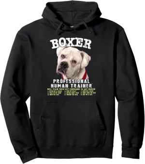 Boxer White Professional Human Trainer Pullover Hoodie