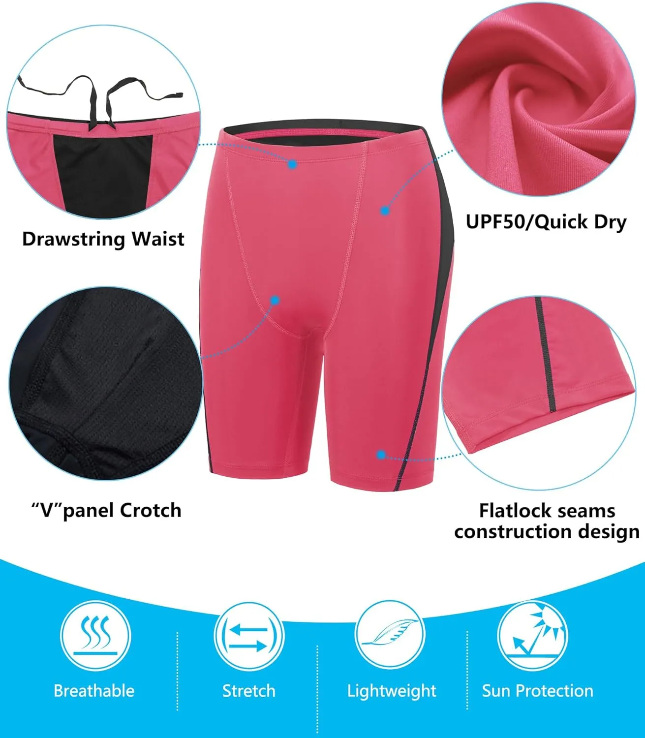 Boys Swim Jammers - Youth Competitive Swim Racing Team Swimming Shorts Swimsuit Trunks Bathing Suit Quick Dry UPF 50 