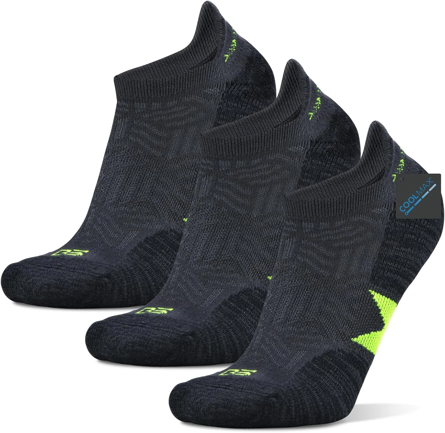 Busy Socks Men's Athletic Ankle Coolmax Running Socks Women's Cushioned Anti Blister Moisture Wicking Low Cut Socks 3 Pack