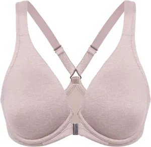 CALVENA Women's Racerback Front Closure Bra Plus Size Full Coverage Underwire Bras