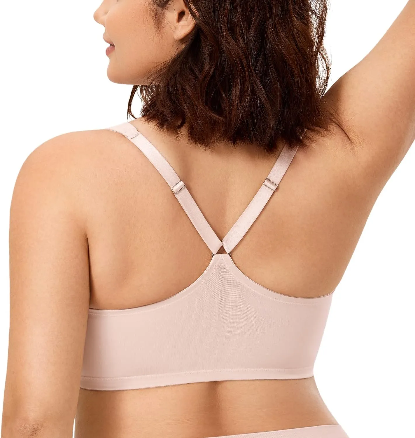 CALVENA Women's Racerback Front Closure Bra Plus Size Full Coverage Underwire Bras