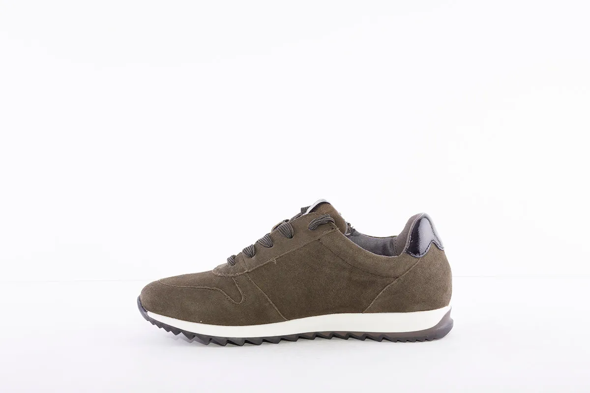 CAPRICE - 23601-733 LACED FASHION SHOE WITH ZIP - GREEN SUEDE