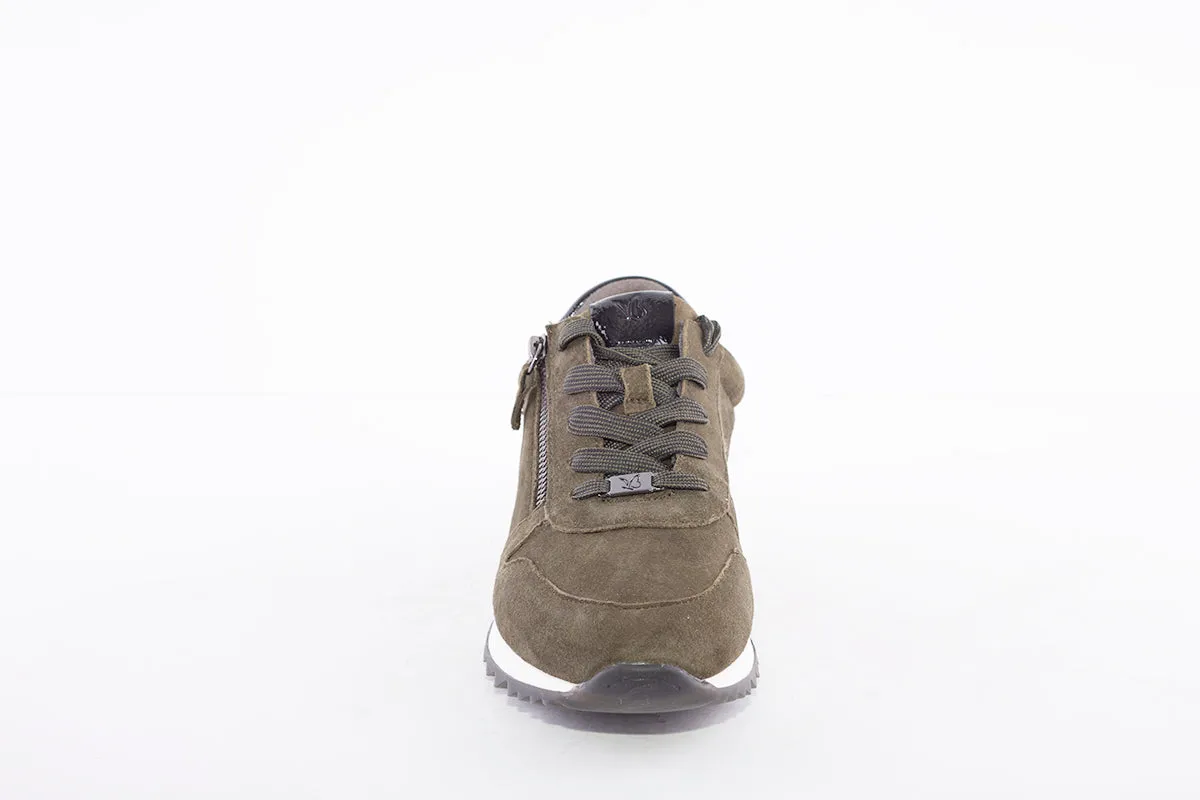 CAPRICE - 23601-733 LACED FASHION SHOE WITH ZIP - GREEN SUEDE