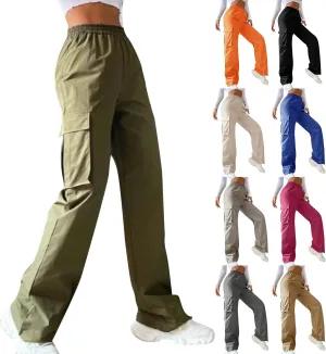 Cargo Pants Women Elastic High Waisted Wide Leg Waterproof Hiking Pants Plus Size Y2K Baggy Work Pants with Pockets