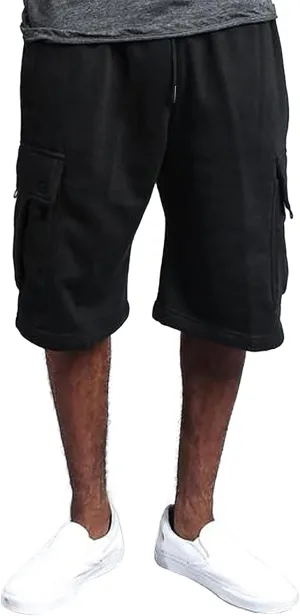 Cargo Shorts for Men Big and Tall Summer Casual Work Shorts Drawstring Elastic Waist Knee Length Bermuda Short 2025