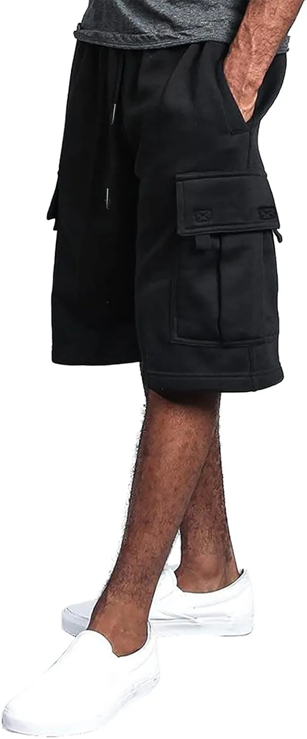 Cargo Shorts for Men Big and Tall Summer Casual Work Shorts Drawstring Elastic Waist Knee Length Bermuda Short 2025