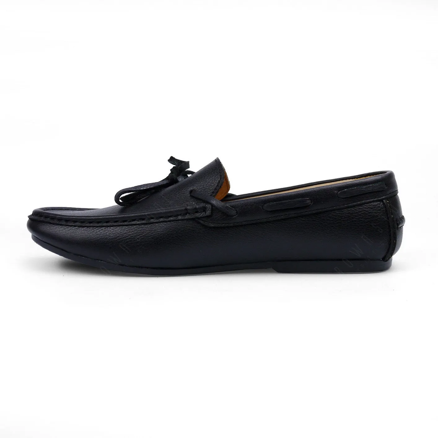 Casualist Lace Leather Loafer Wrinkle Soft Black