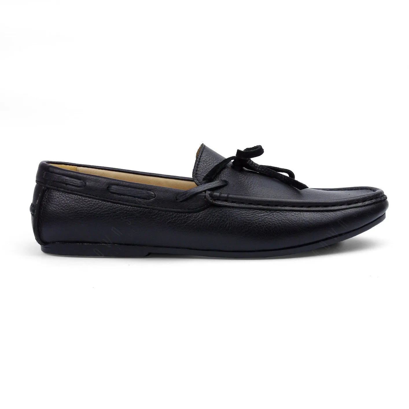 Casualist Lace Leather Loafer Wrinkle Soft Black
