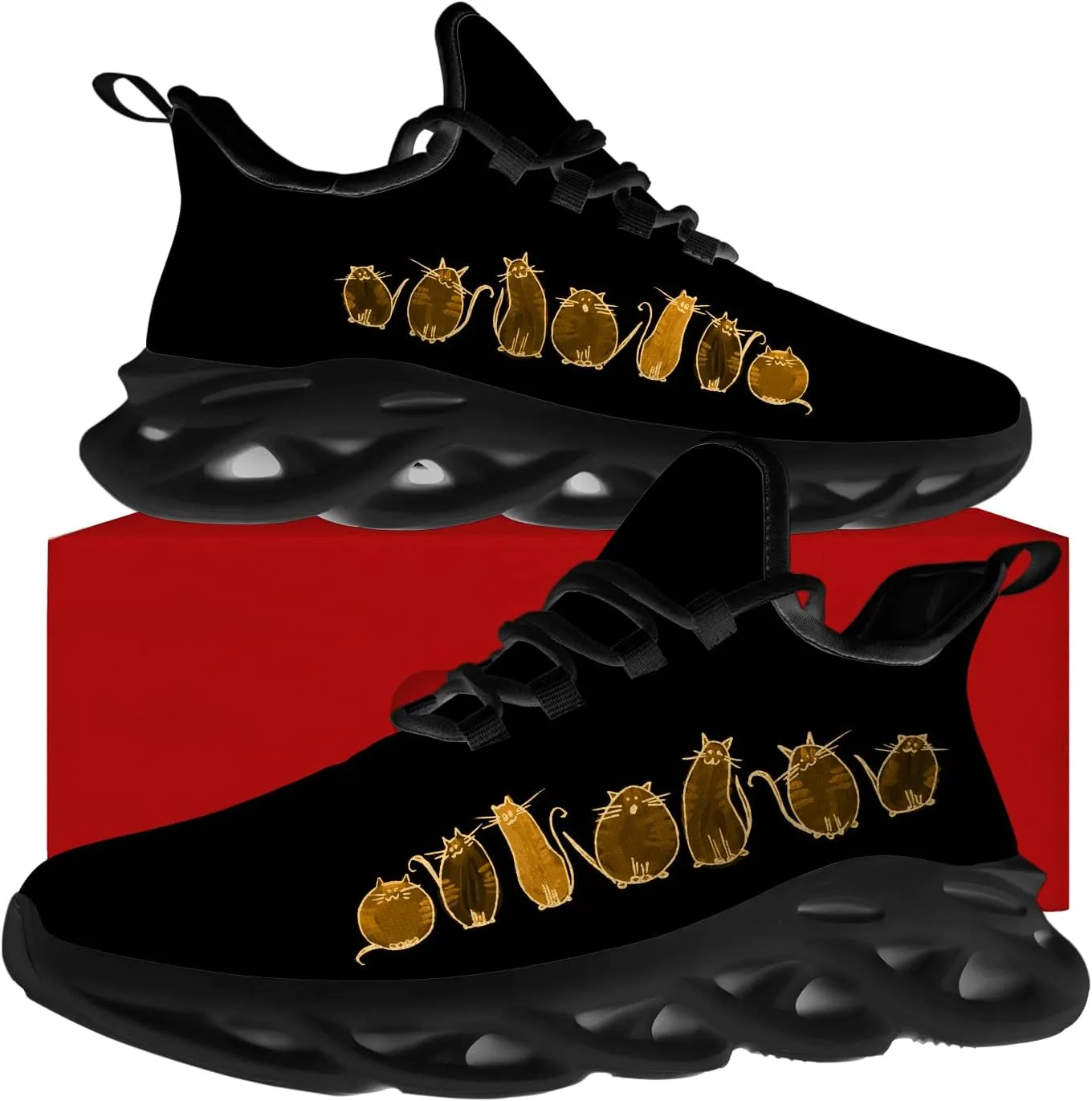 Cat Card Shoes for Men Women Road Running Walking Tennis Sneakers Kitty Lover Shoes Gifts for Boy Girl