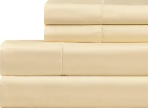 Celeste Home 610 Thread Count Pima Cotton Sheet Set, Queen, Cream