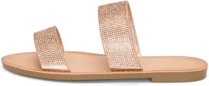 Chariot & Co Bling Sandals for Women Rhinestones Platform Studded Slides Zippy