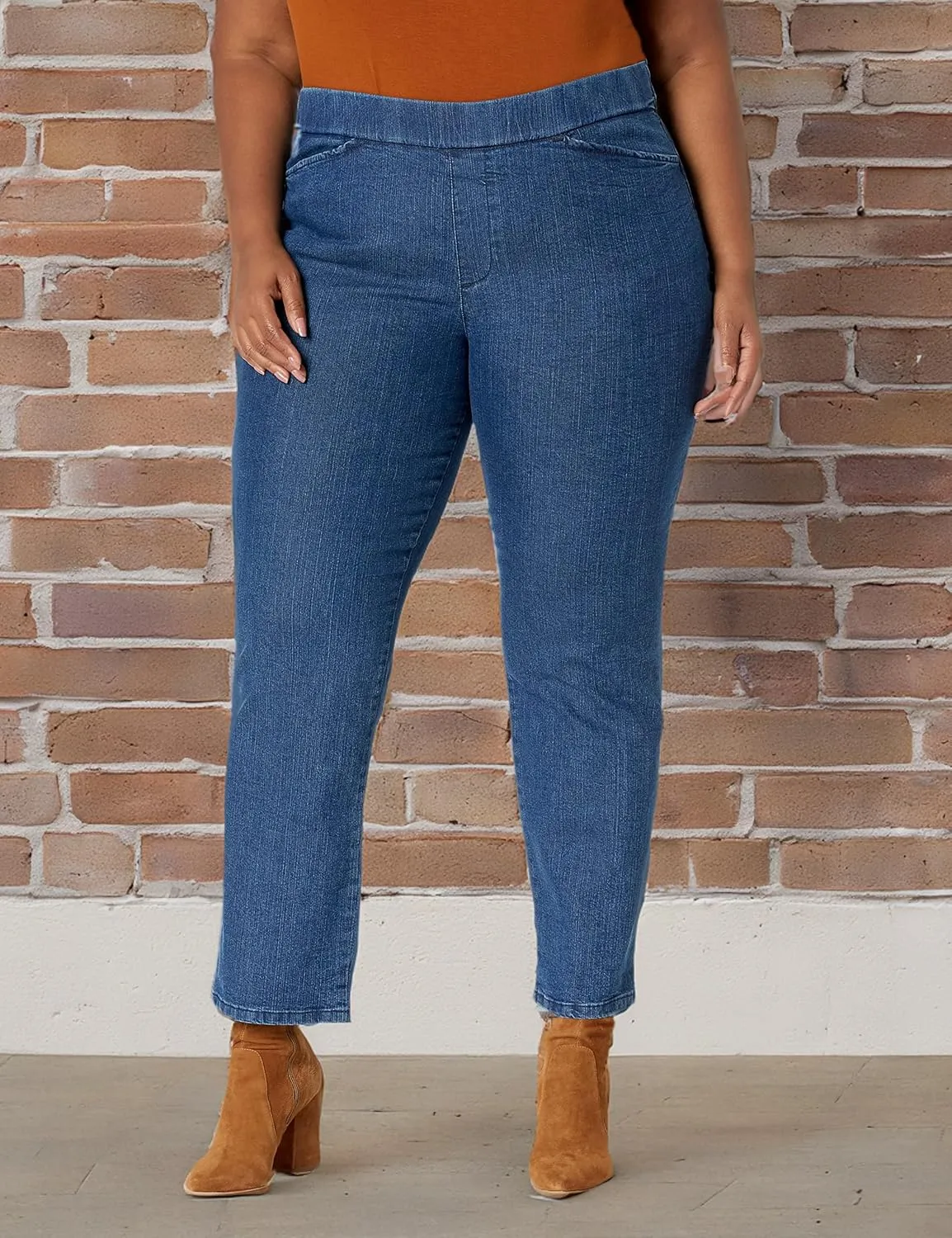 Chic Classic Collection Women's Easy Fit Elastic Waist Jean