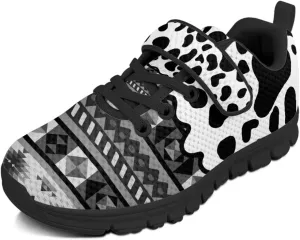 Children's Single Buckle Sneakers Animal Print Running Shoes Anti-Skid Mesh Sneakers for Walking