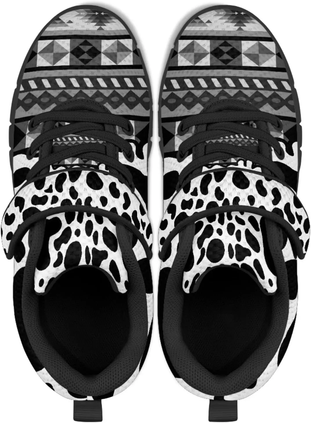 Children's Single Buckle Sneakers Animal Print Running Shoes Anti-Skid Mesh Sneakers for Walking
