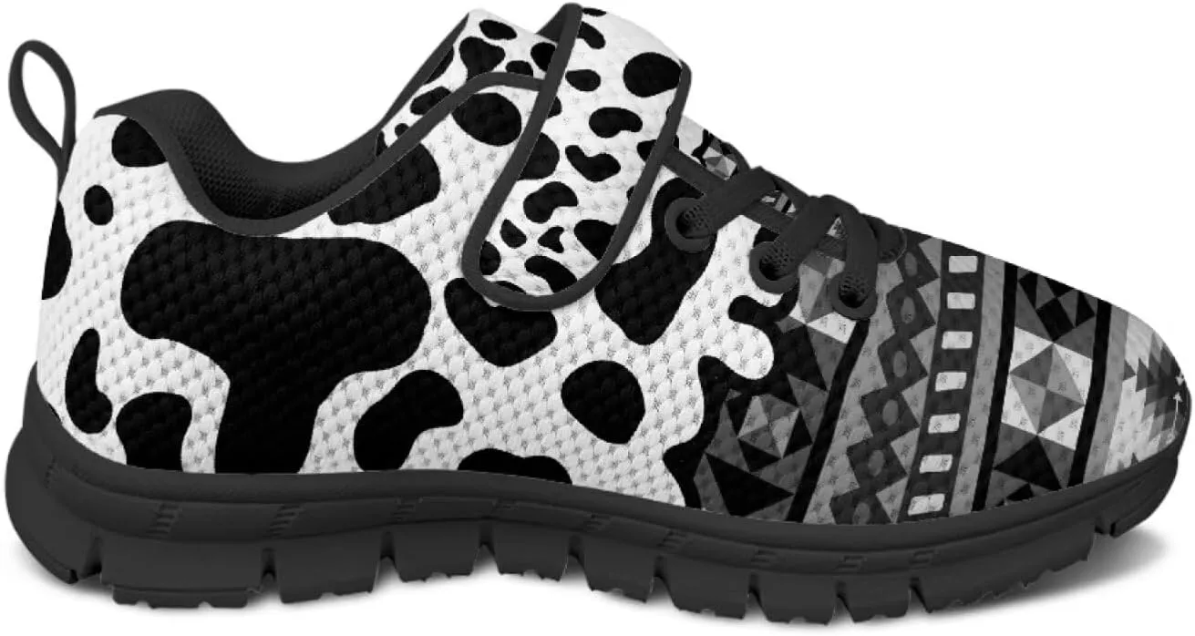 Children's Single Buckle Sneakers Animal Print Running Shoes Anti-Skid Mesh Sneakers for Walking