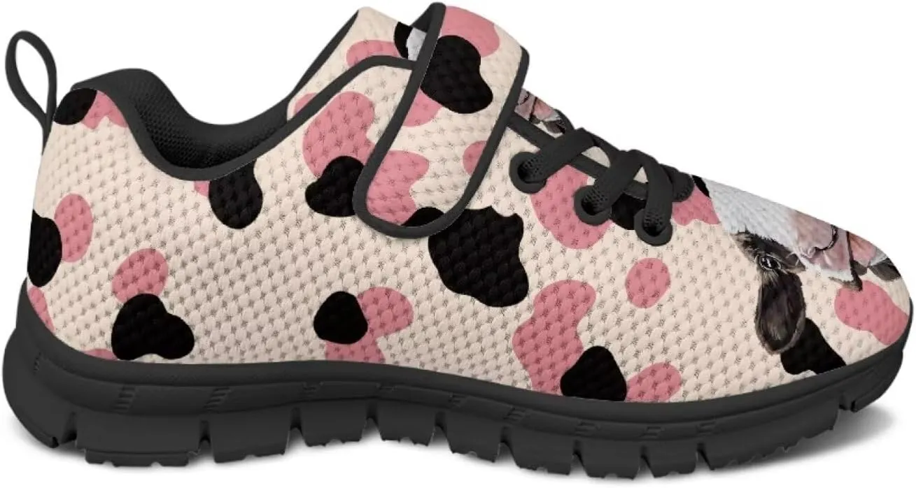 Children's Single Buckle Sneakers Animal Print Running Shoes Anti-Skid Mesh Sneakers for Walking