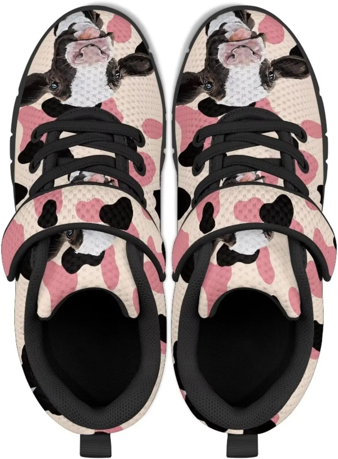 Children's Single Buckle Sneakers Animal Print Running Shoes Anti-Skid Mesh Sneakers for Walking