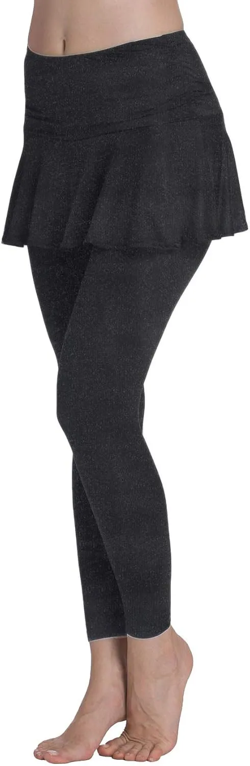 ChinFun Women's Sports Skirted Leggings Yoga Skirts Spandex Tights Athletic Tennis Skorts Gym Active Running Bottoms