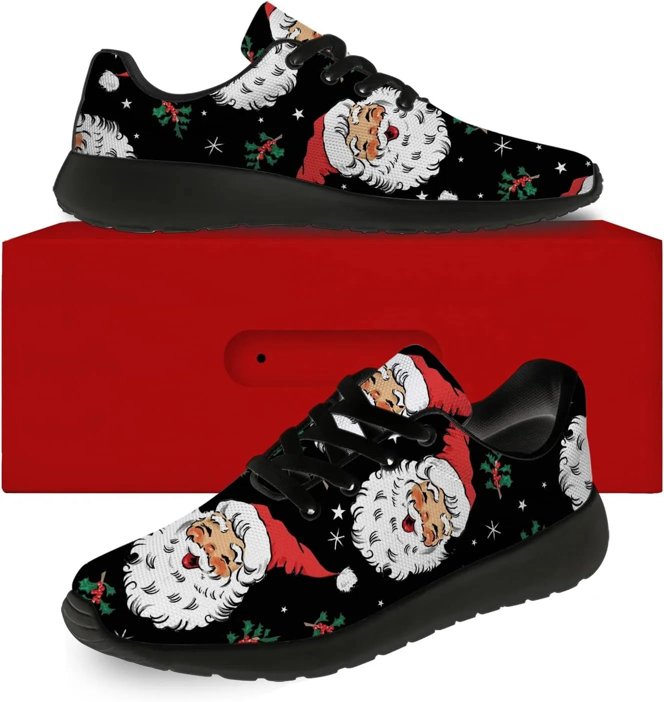 Christmas Shoes for Women Men Running Comfort Lightweight Walking Tennis Sneakers Santa Shoes Gifts for Boy Girl