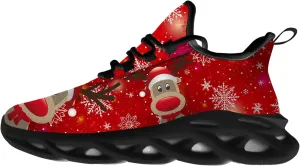 Ciadoon Christmas Shoes for Women Men Road Running Walking Tennis Breathable Lightweight Sneakers Santa Shoes Gifts for Men Women