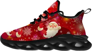 Ciadoon Christmas Shoes for Women Men Road Running Walking Tennis Breathable Lightweight Sneakers Santa Shoes Gifts for Men Women