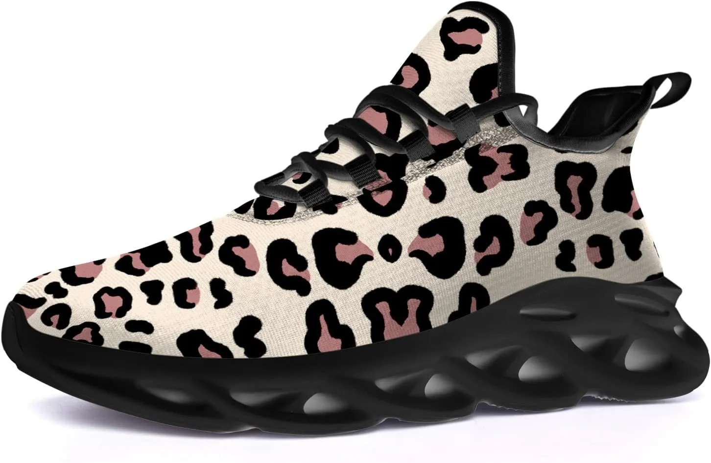 Ciadoon Leopard Shoes for Men Women Road Running Shoes Walking Tennis Sneakers Athletic Jogging Shoes Gifts