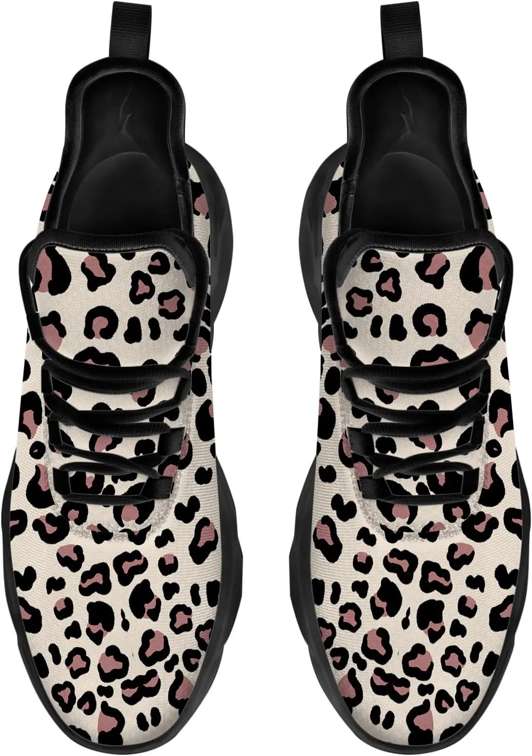 Ciadoon Leopard Shoes for Men Women Road Running Shoes Walking Tennis Sneakers Athletic Jogging Shoes Gifts