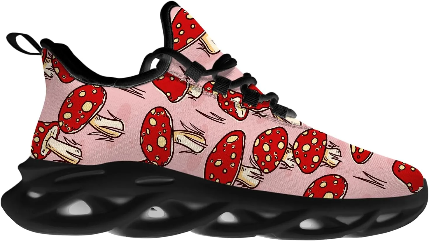 Ciadoon Mushroom Shoes for Women Men Road Running Walking Tennis Breathable Lightweight Sneakers Athletic Shoes Gifts for Men Women