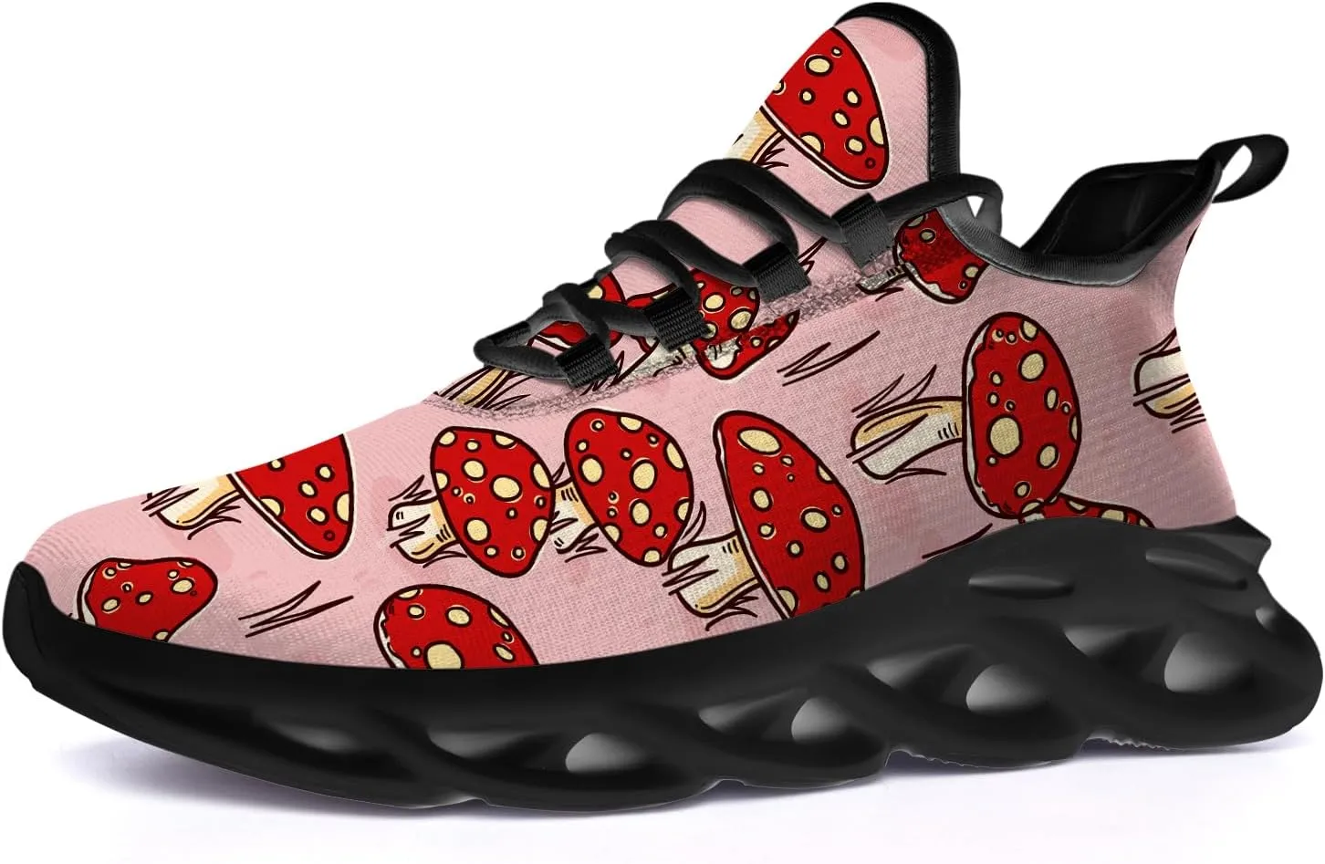 Ciadoon Mushroom Shoes for Women Men Road Running Walking Tennis Breathable Lightweight Sneakers Athletic Shoes Gifts for Men Women