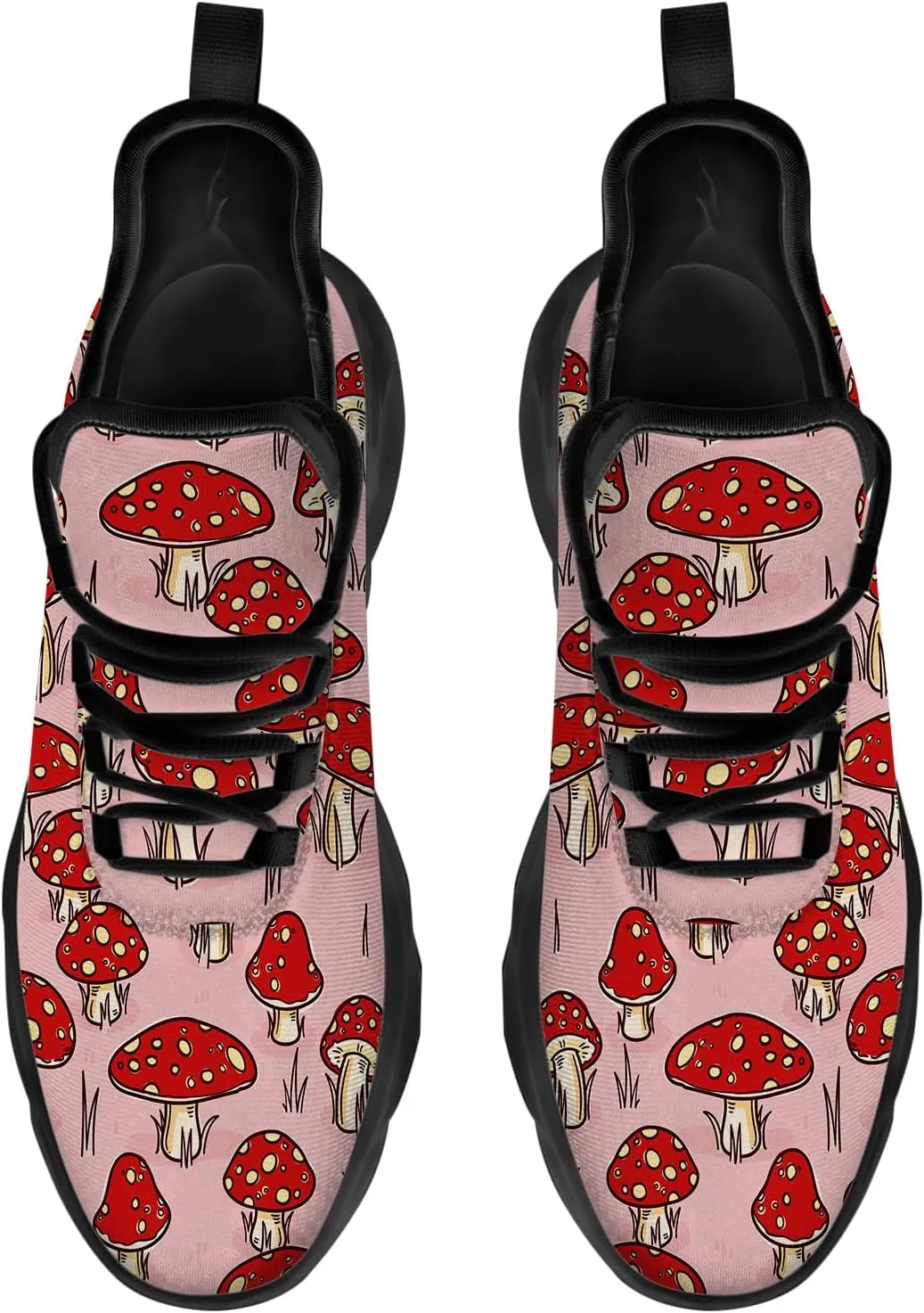 Ciadoon Mushroom Shoes for Women Men Road Running Walking Tennis Breathable Lightweight Sneakers Athletic Shoes Gifts for Men Women