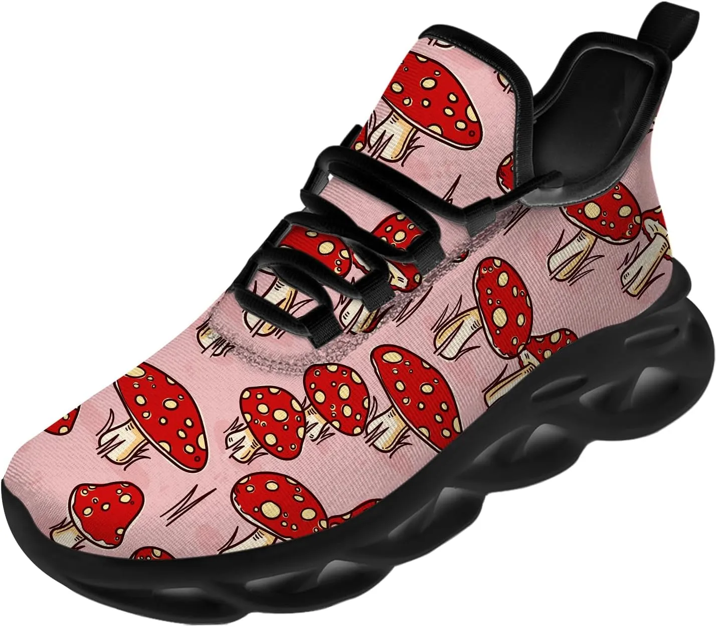 Ciadoon Mushroom Shoes for Women Men Road Running Walking Tennis Breathable Lightweight Sneakers Athletic Shoes Gifts for Men Women